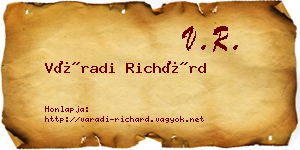 Váradi Richárd névjegykártya