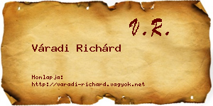Váradi Richárd névjegykártya